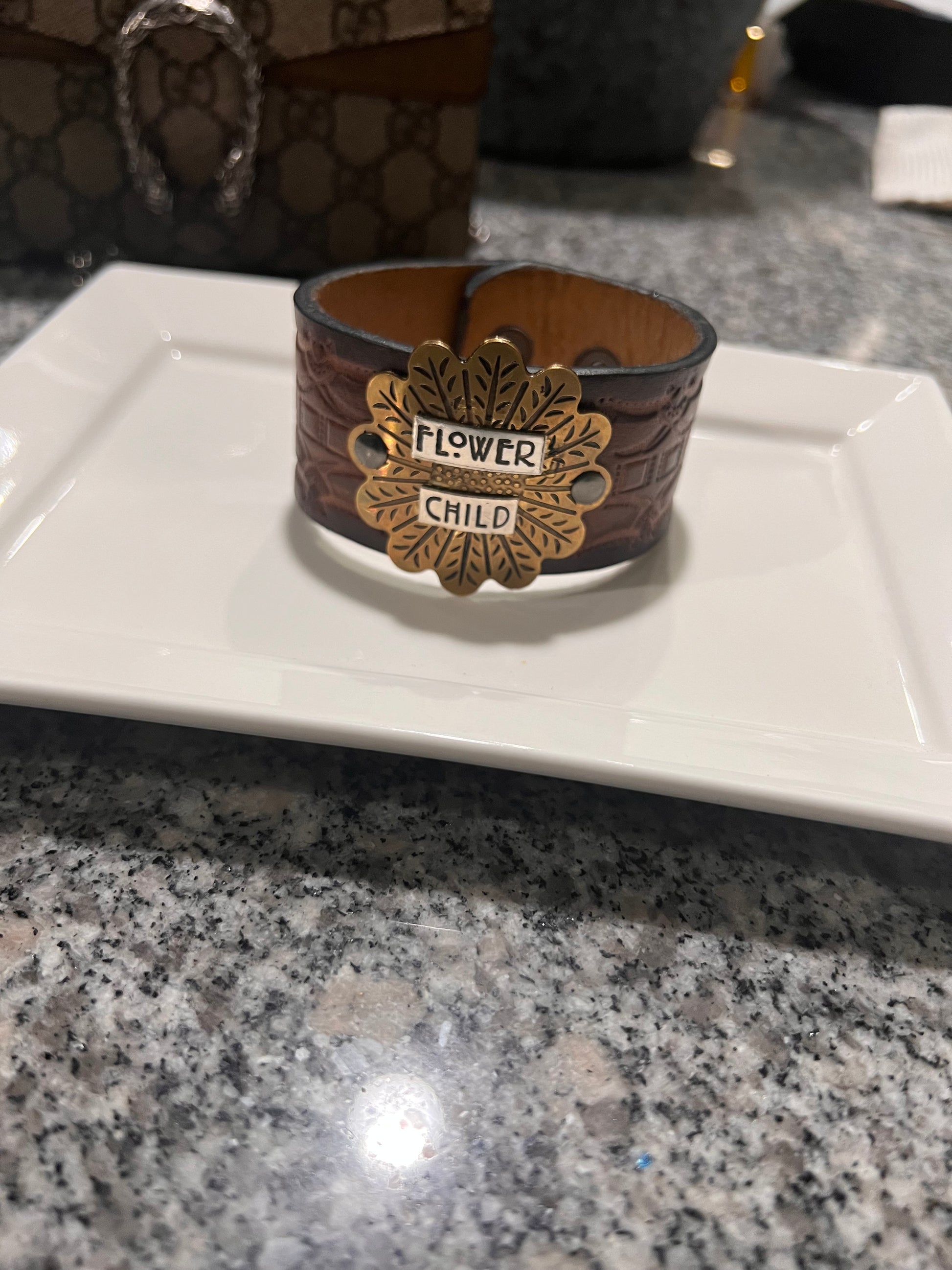 Flower Child Leather Snap Bracelet