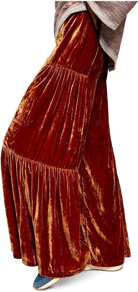 FREE PEOPLE Say La Vie Wide Leg Velvet Pant