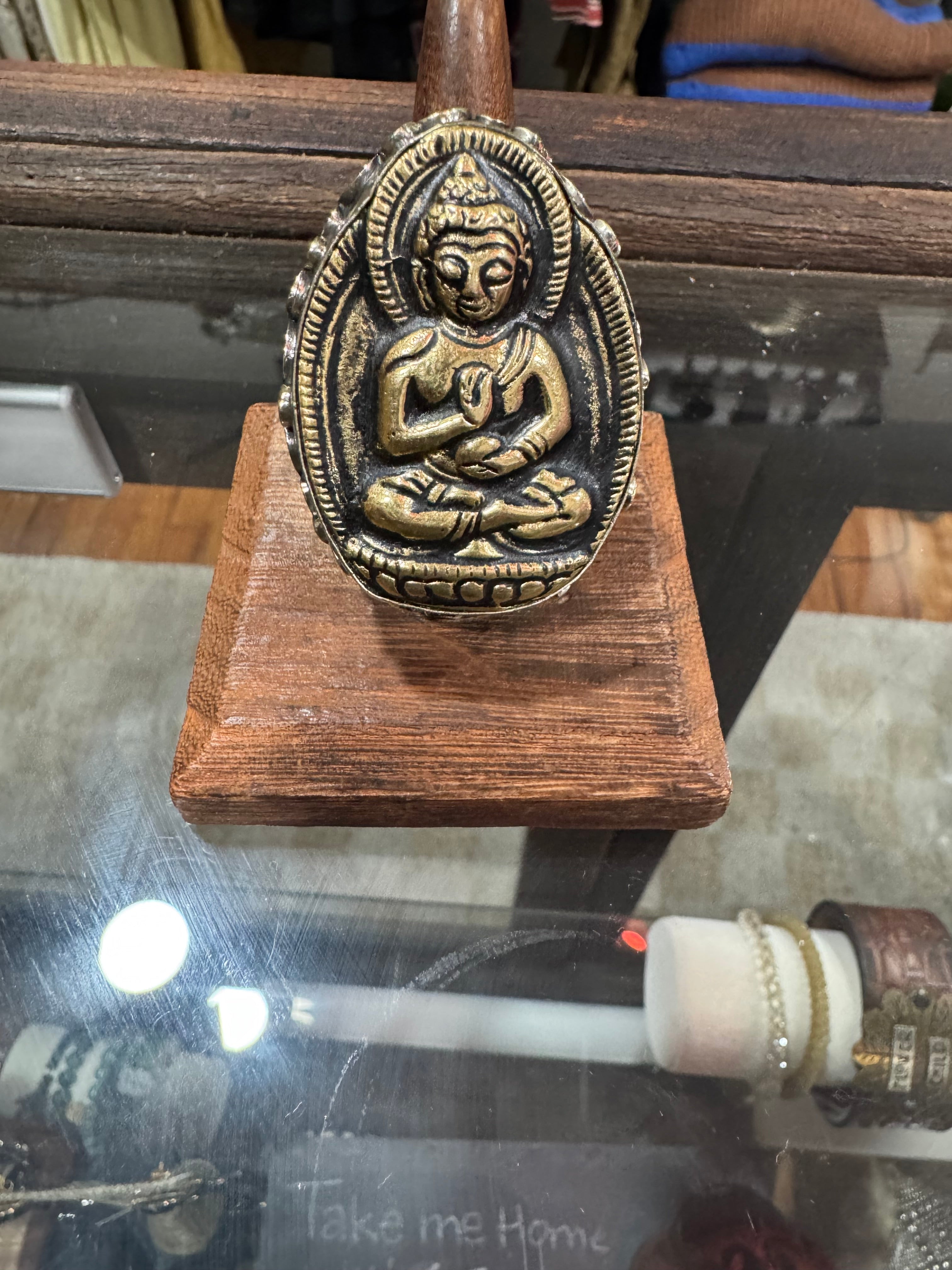 Golden Statement Buddha Ring