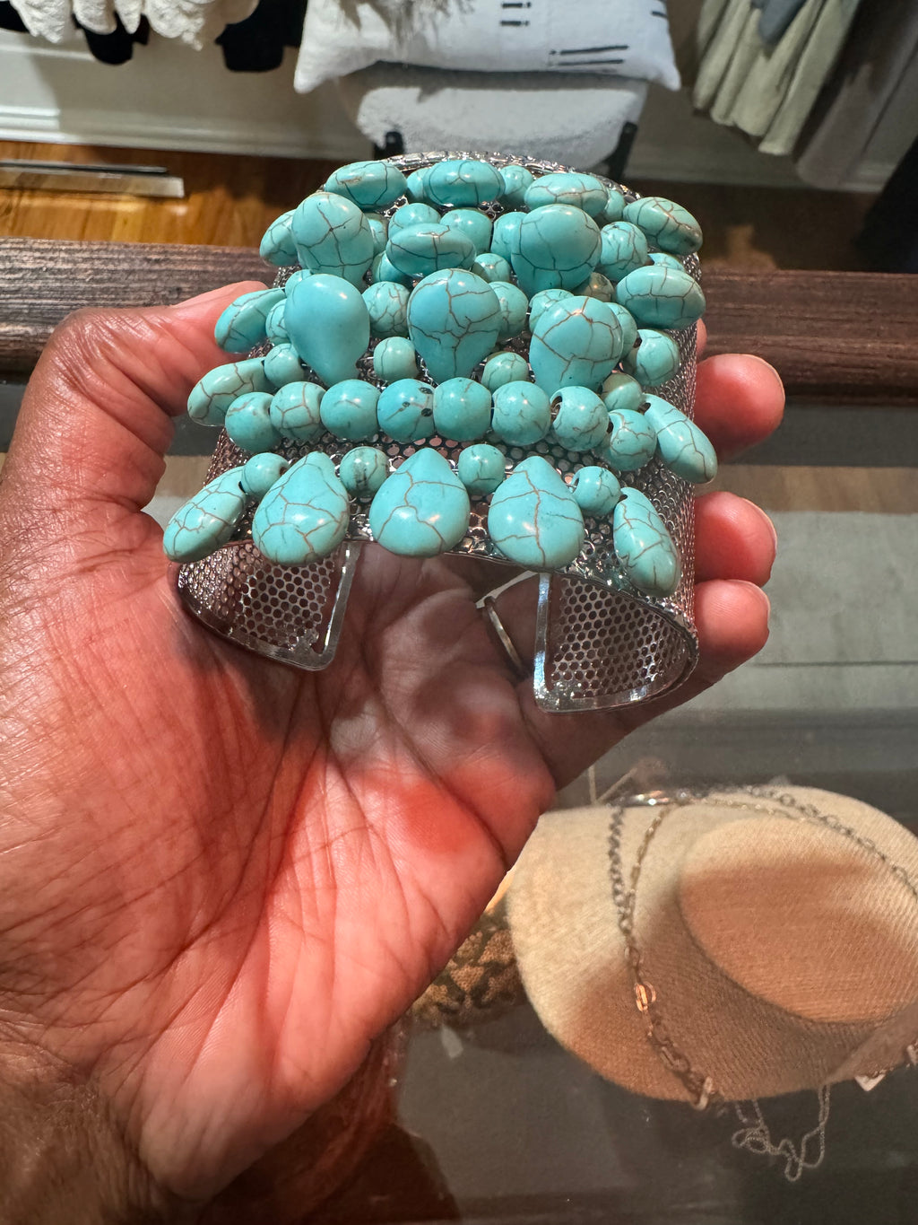 Turquoise Chain Link Cuff