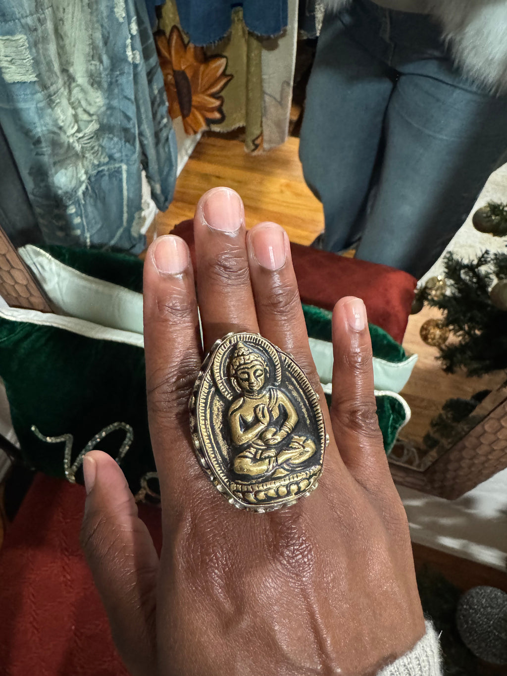 Golden Statement Buddha Ring
