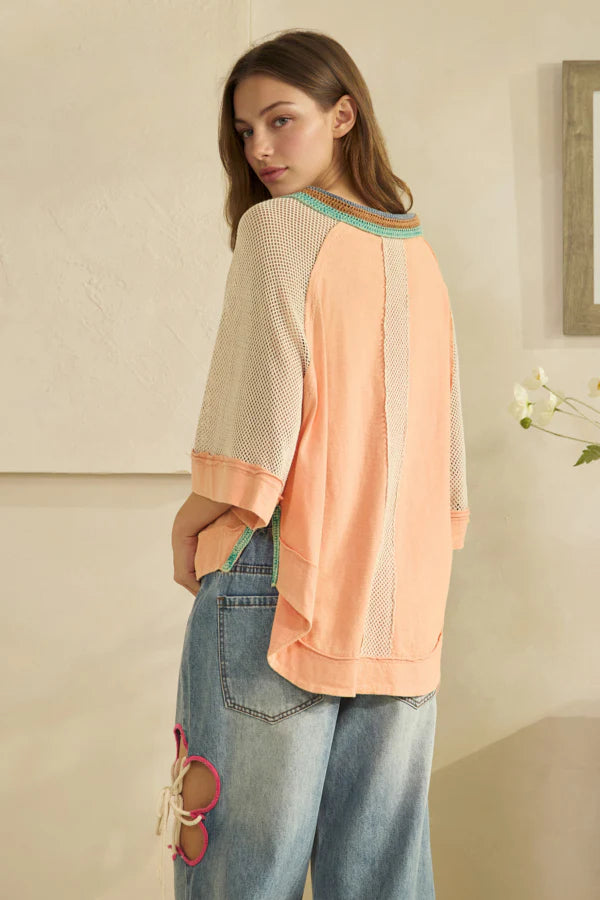 Samantha Crochet Collard Top