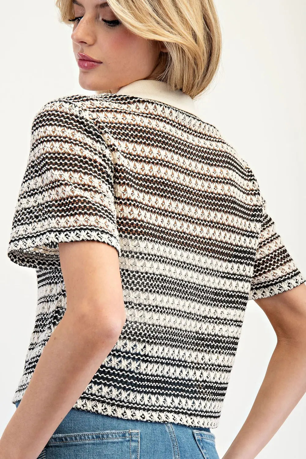 Tori Striped Knit Polo