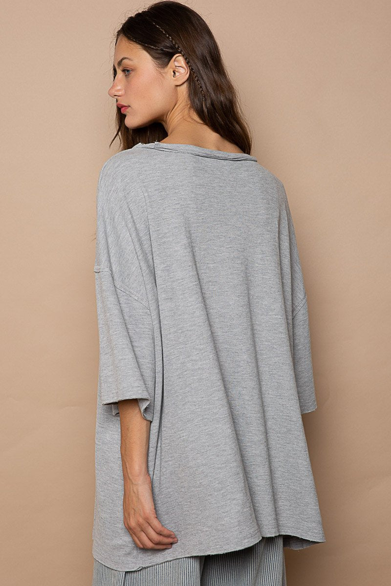 Charli Oversized Waffle  T-shirt