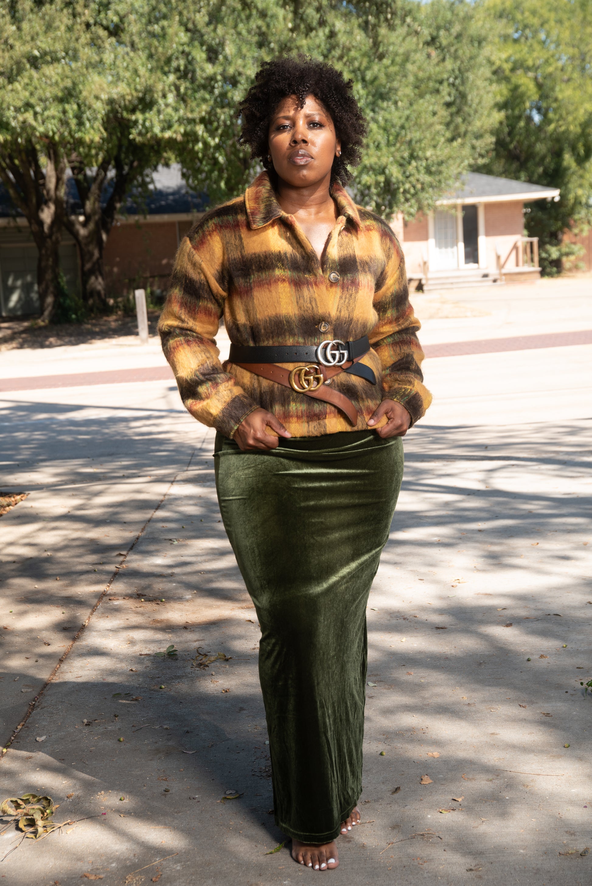 Marlo Earthy Plaid Coat