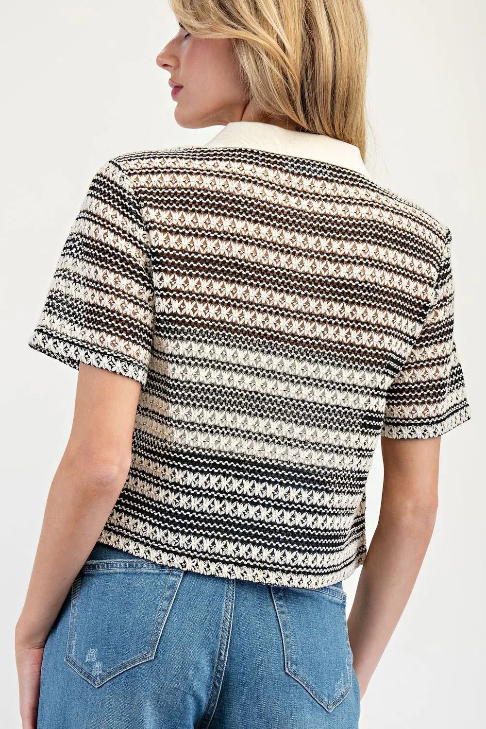 Tori Striped Knit Polo