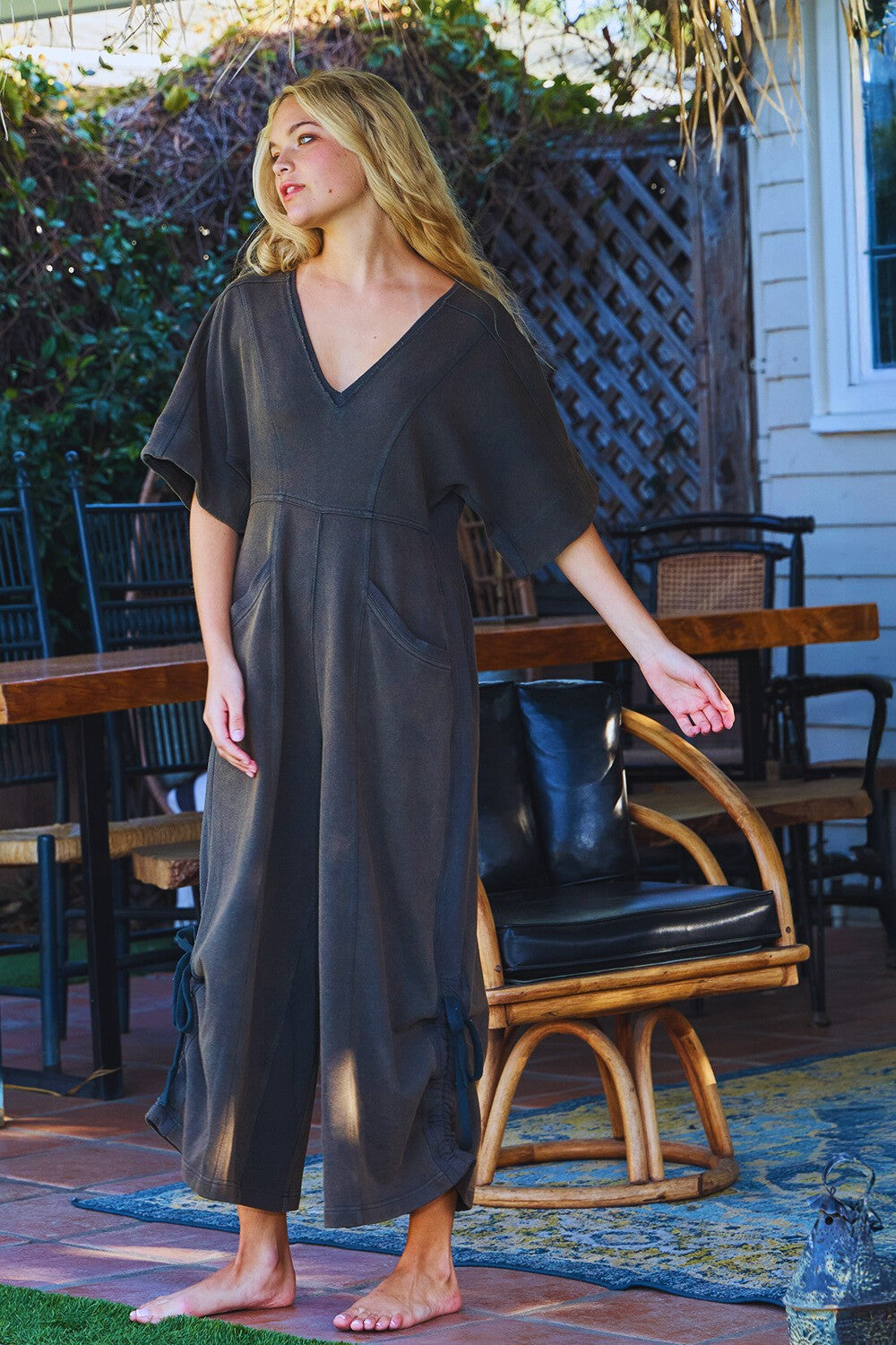 Chyna Oversized Washed Wide-leg Jumpsuit