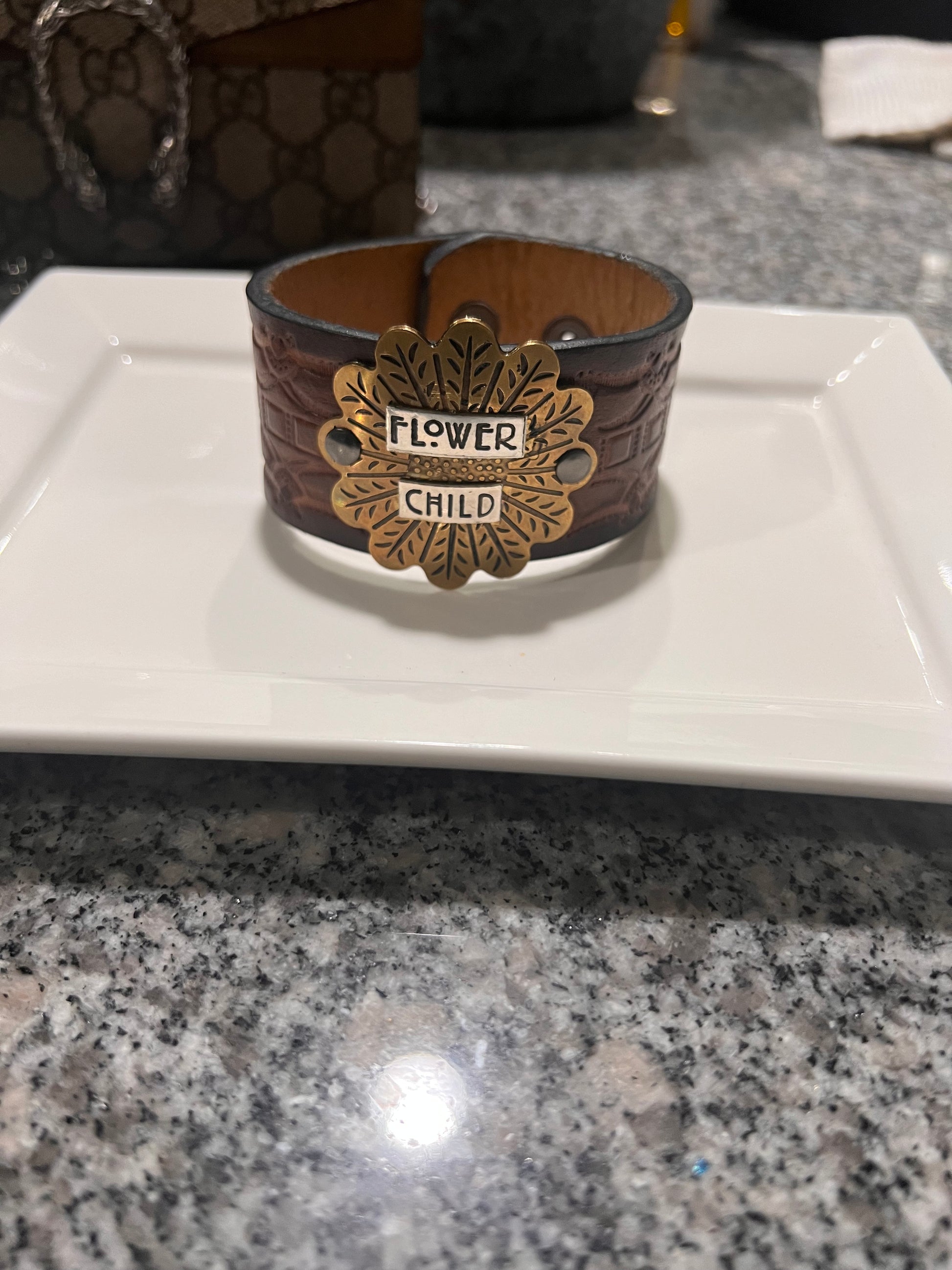 Flower Child Leather Snap Bracelet