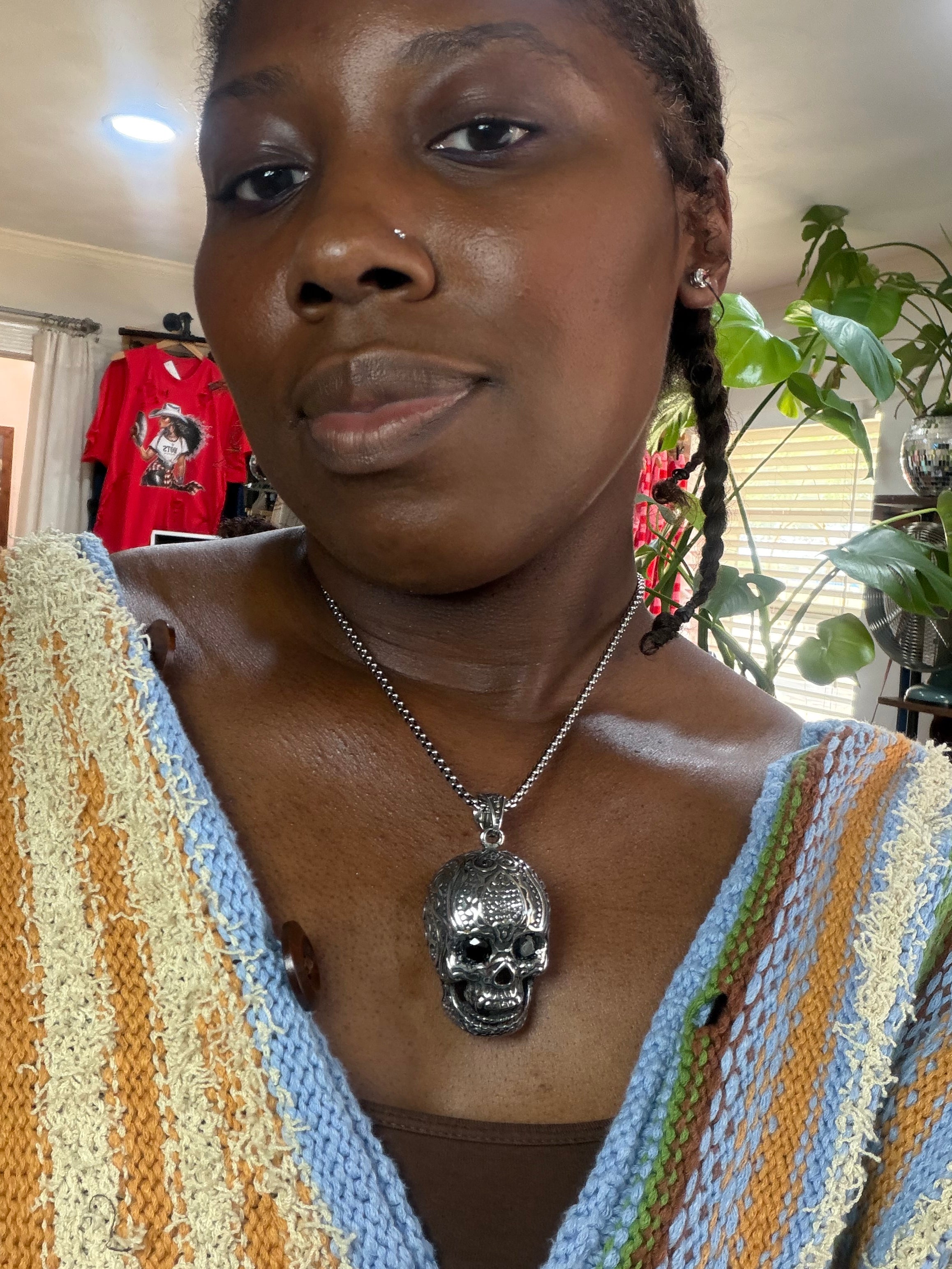 Ornate Skull Necklace and Chain