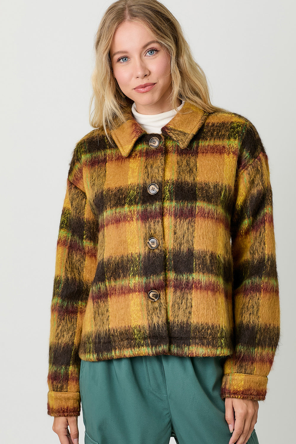 Marlo Earthy Plaid Coat