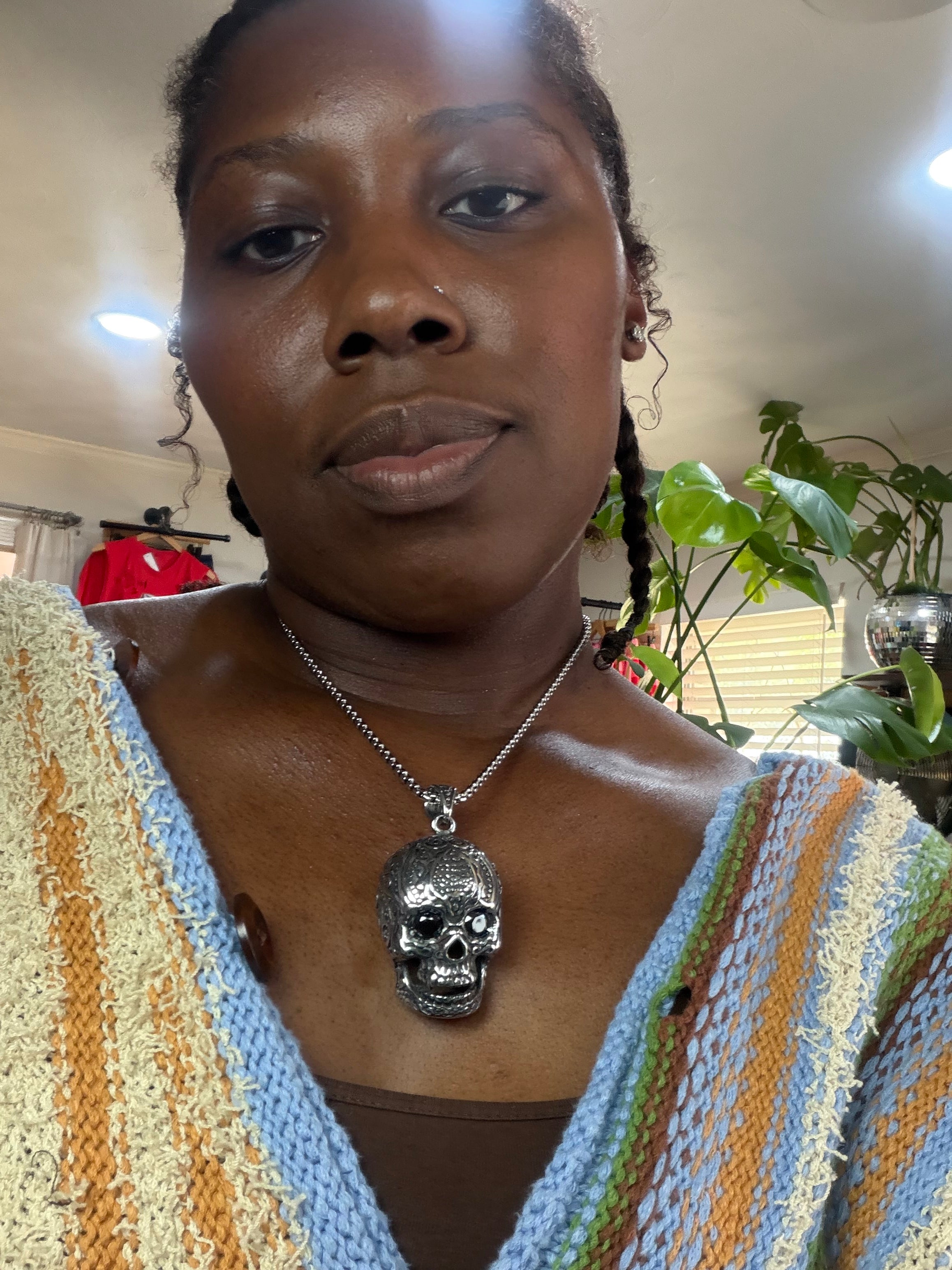 Ornate Skull Necklace and Chain