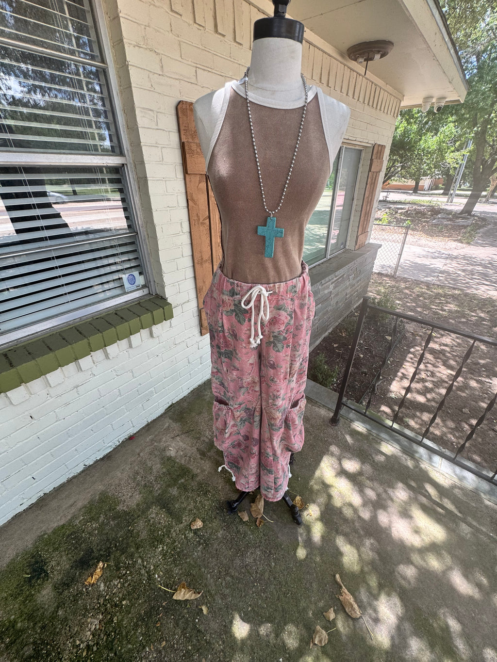 Turquoise Cross on Bead Chain