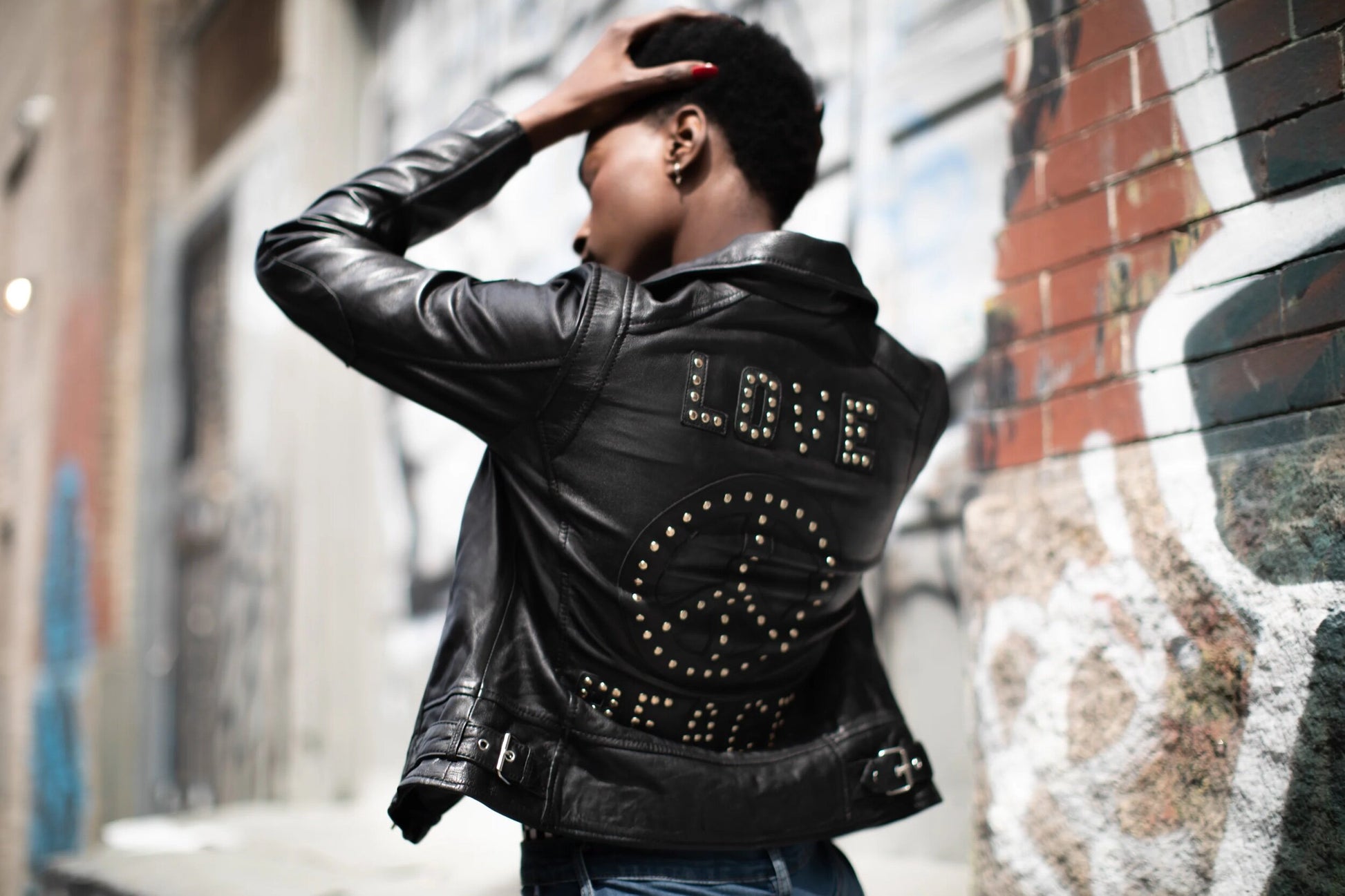 Traysie Love & Peace Leather Jacket