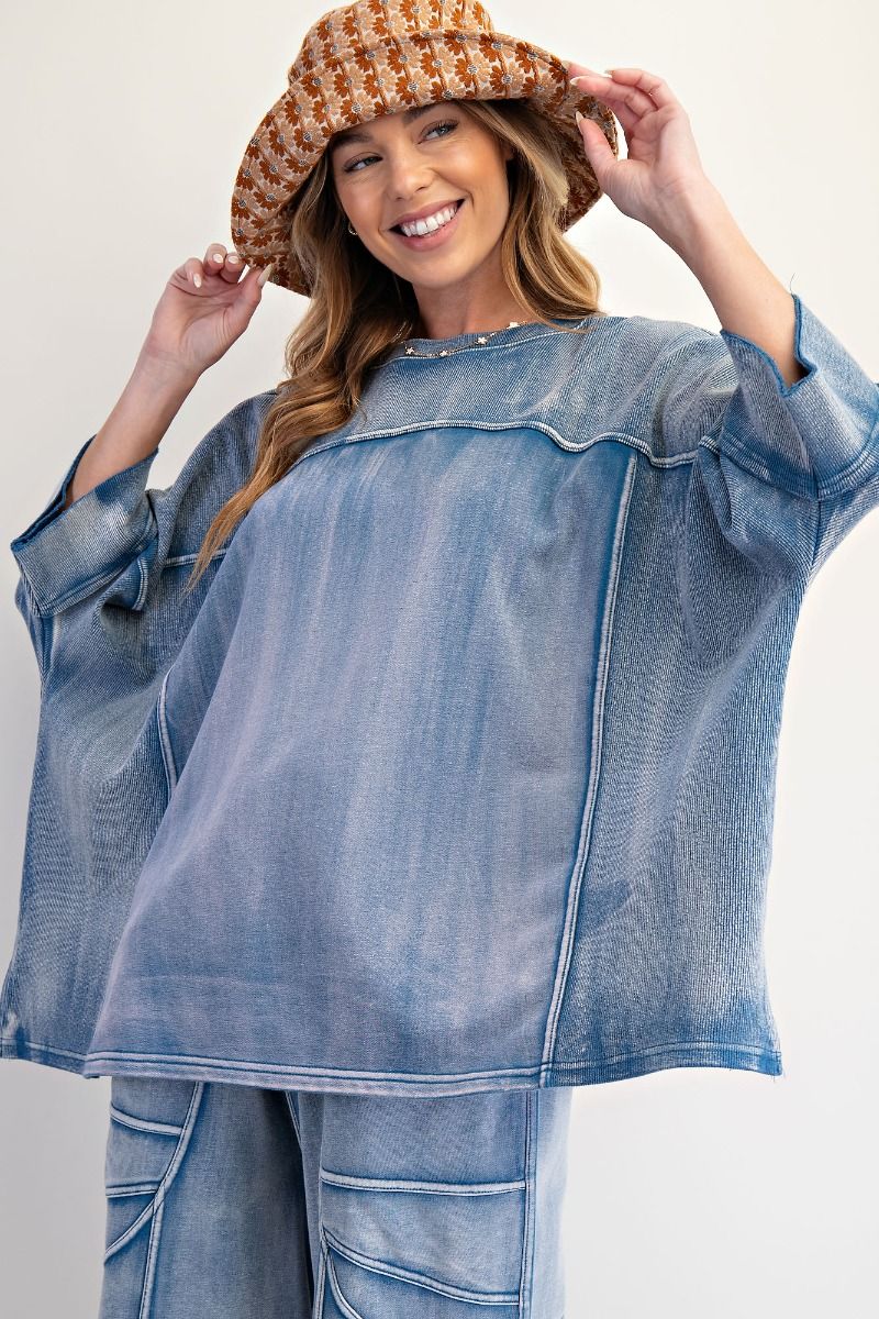 Monday Blues Terry Knit Tee