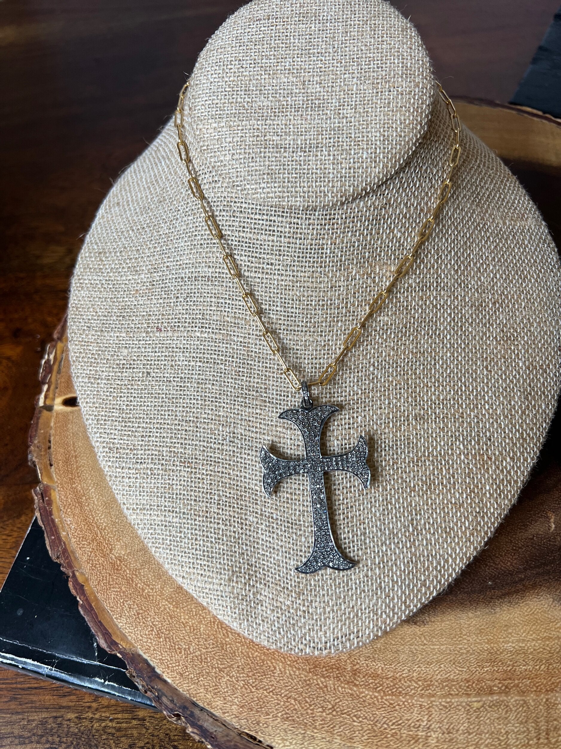 Old English Diamond Cross