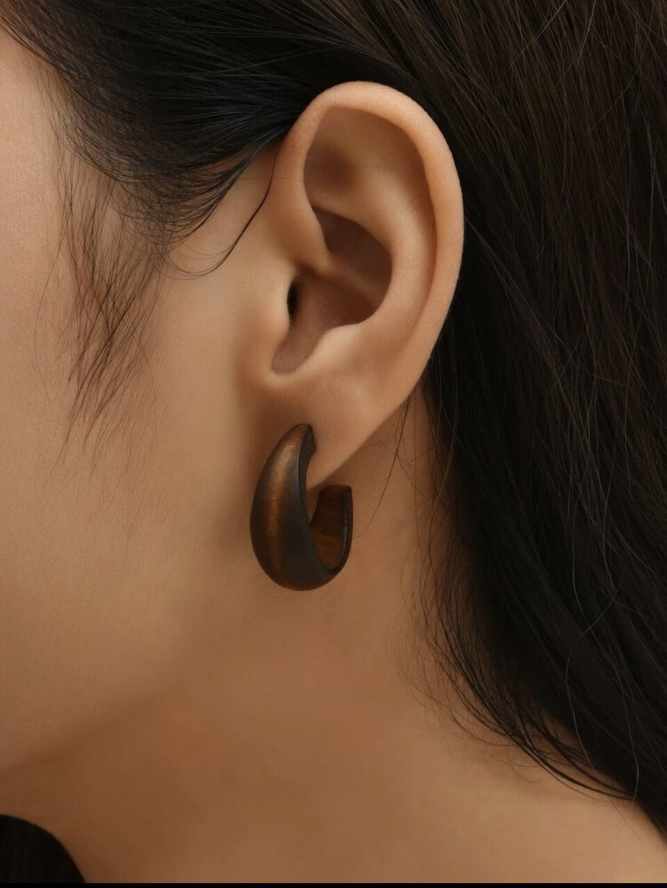 Lori Small Wooden Hoop Earrings