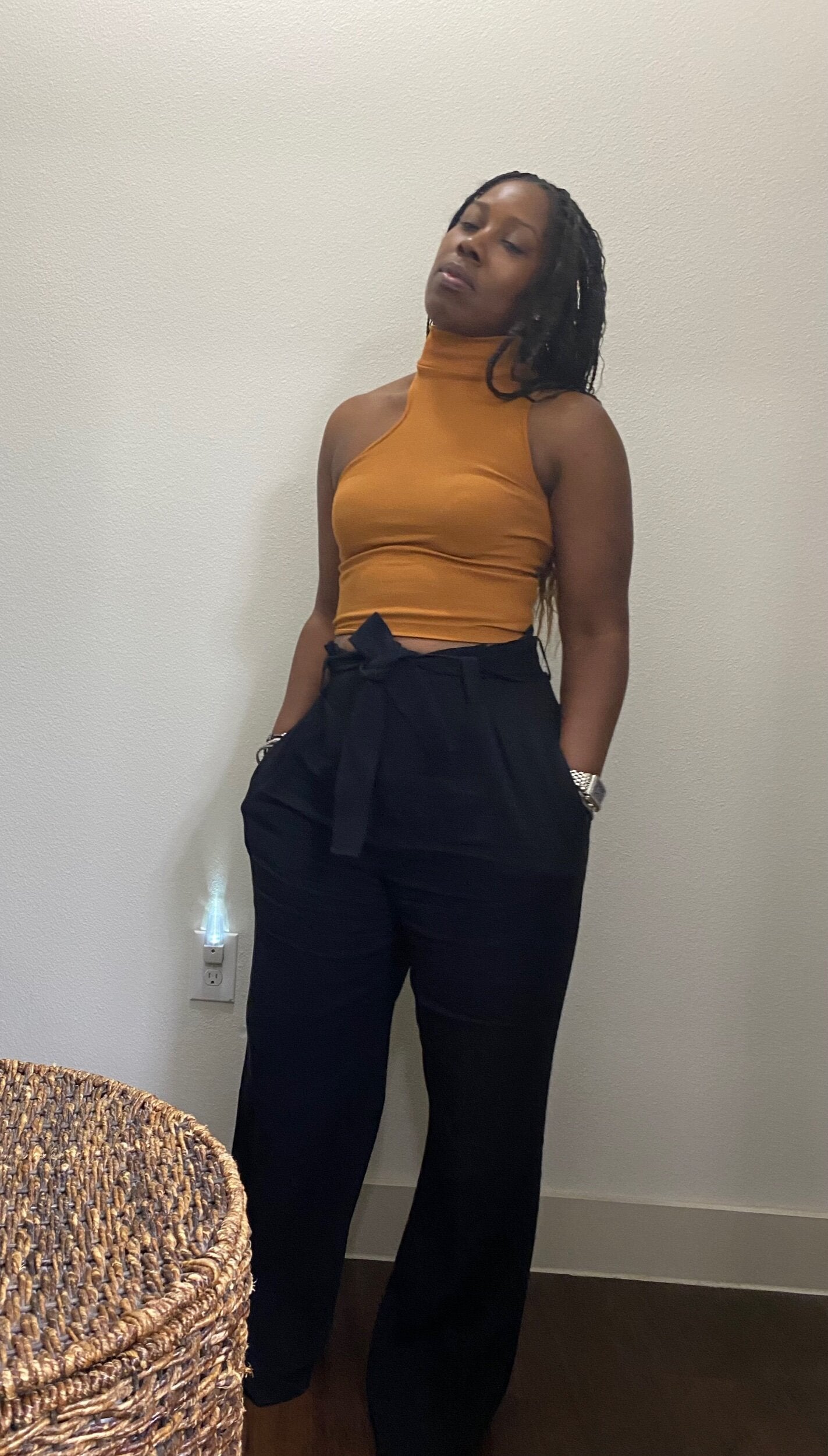 Jessica Asymmetric High Neck Tank