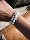 Clear Glass and Diamond bead stretch bracelet