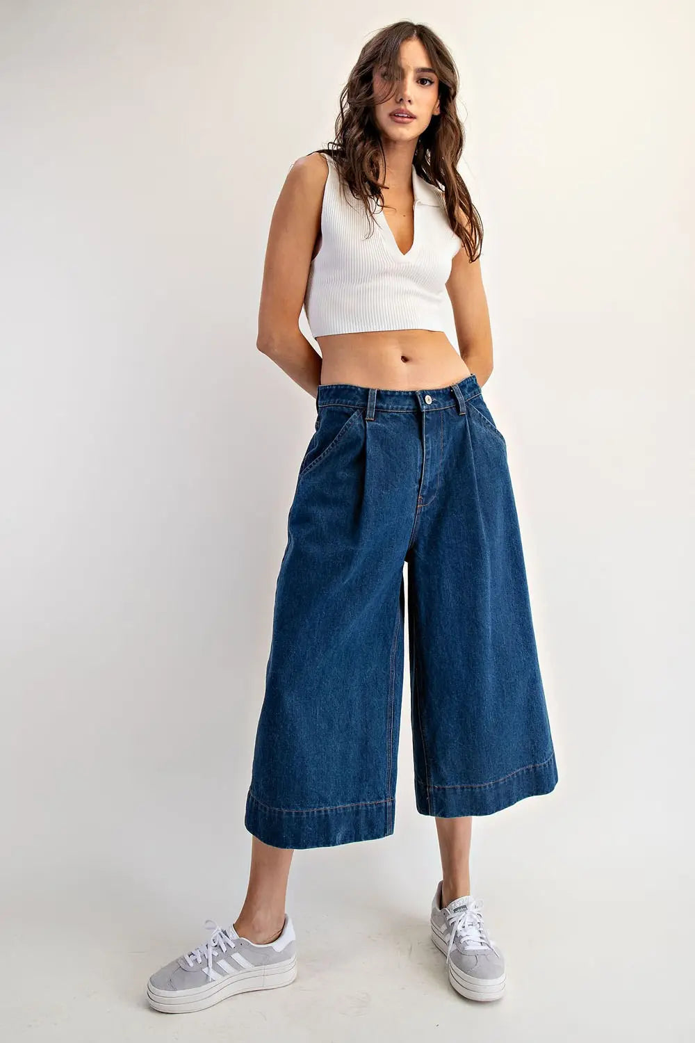 Kori Wide Leg Cropped Denim Jean