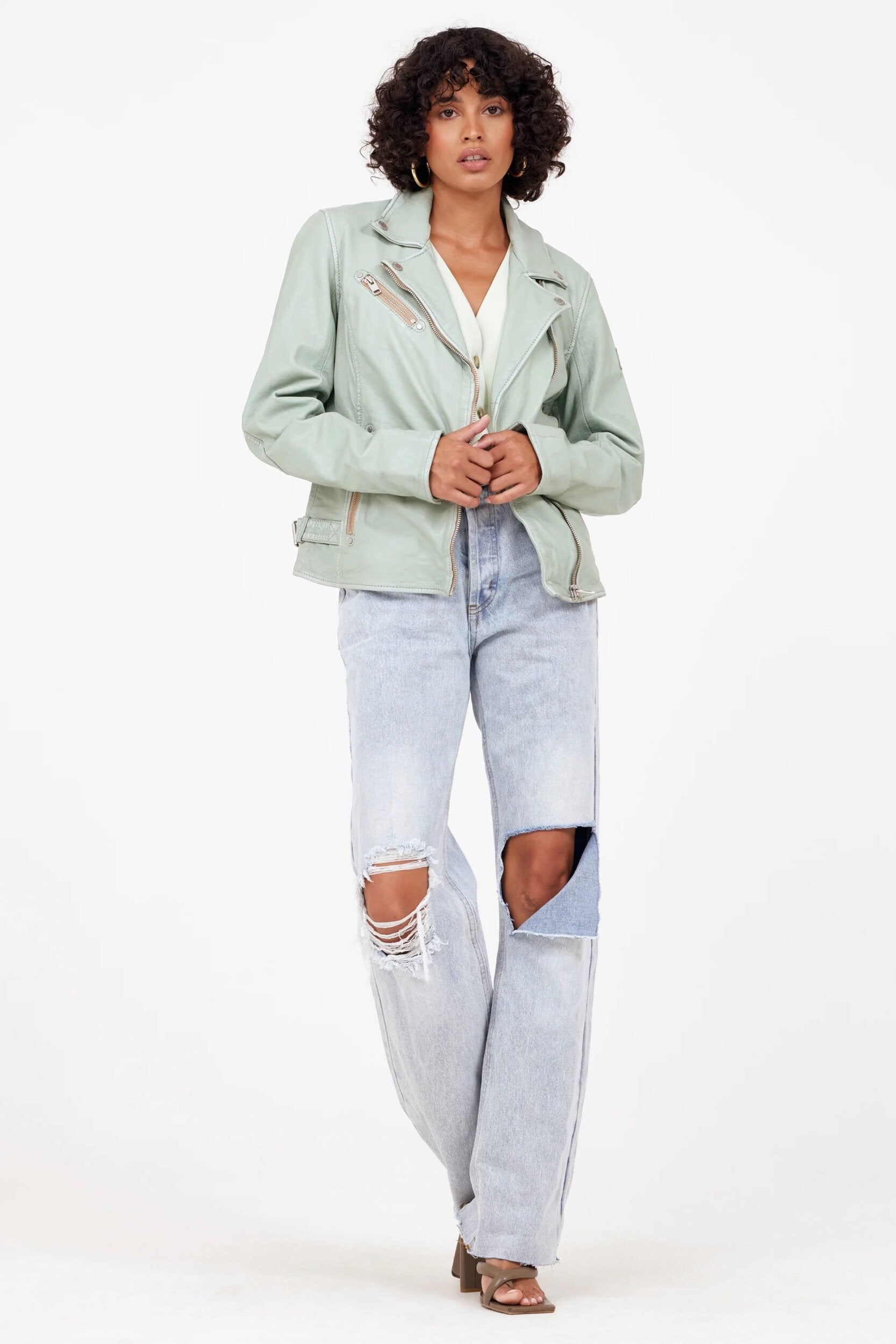 Sofia Lambskin Moto Jacket