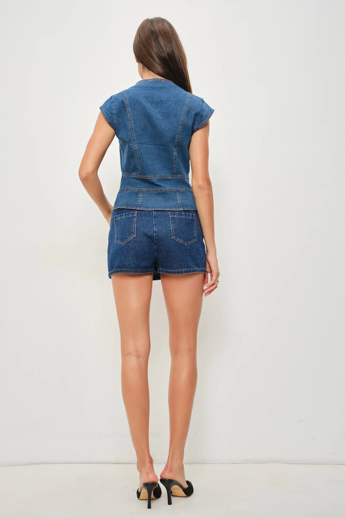 Leah Cap Sleeve Denim Top *9.18