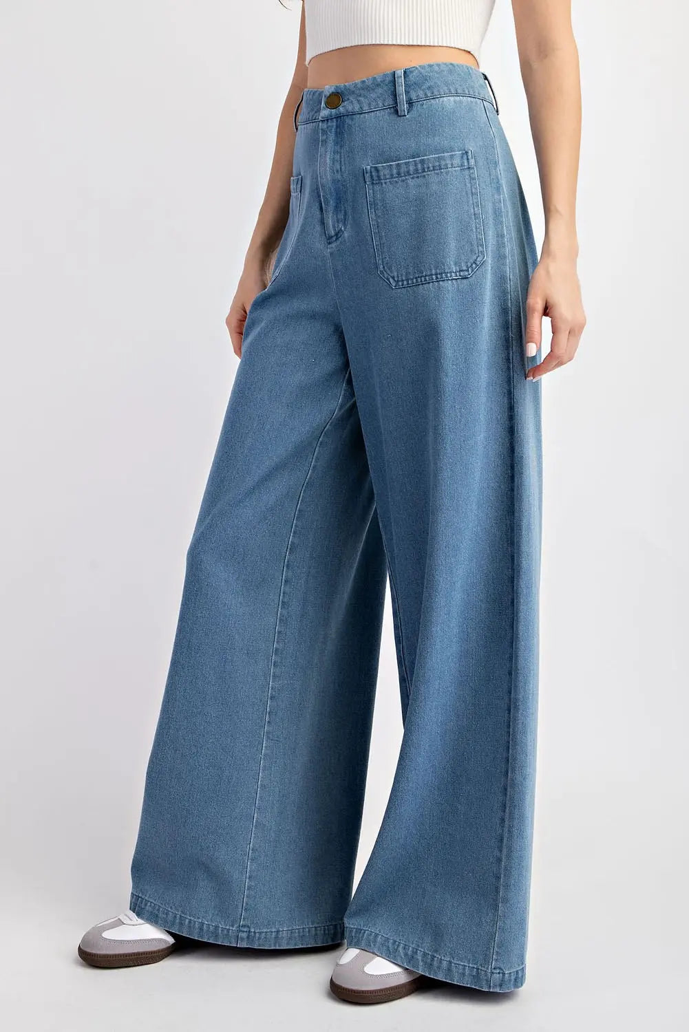 Layla Wide-leg Mineral Washed Denim Pant