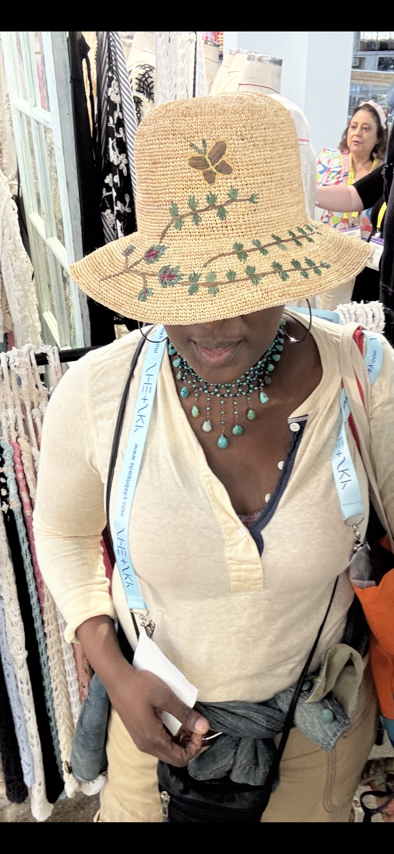 Embroidered Butterfly Straw Hat