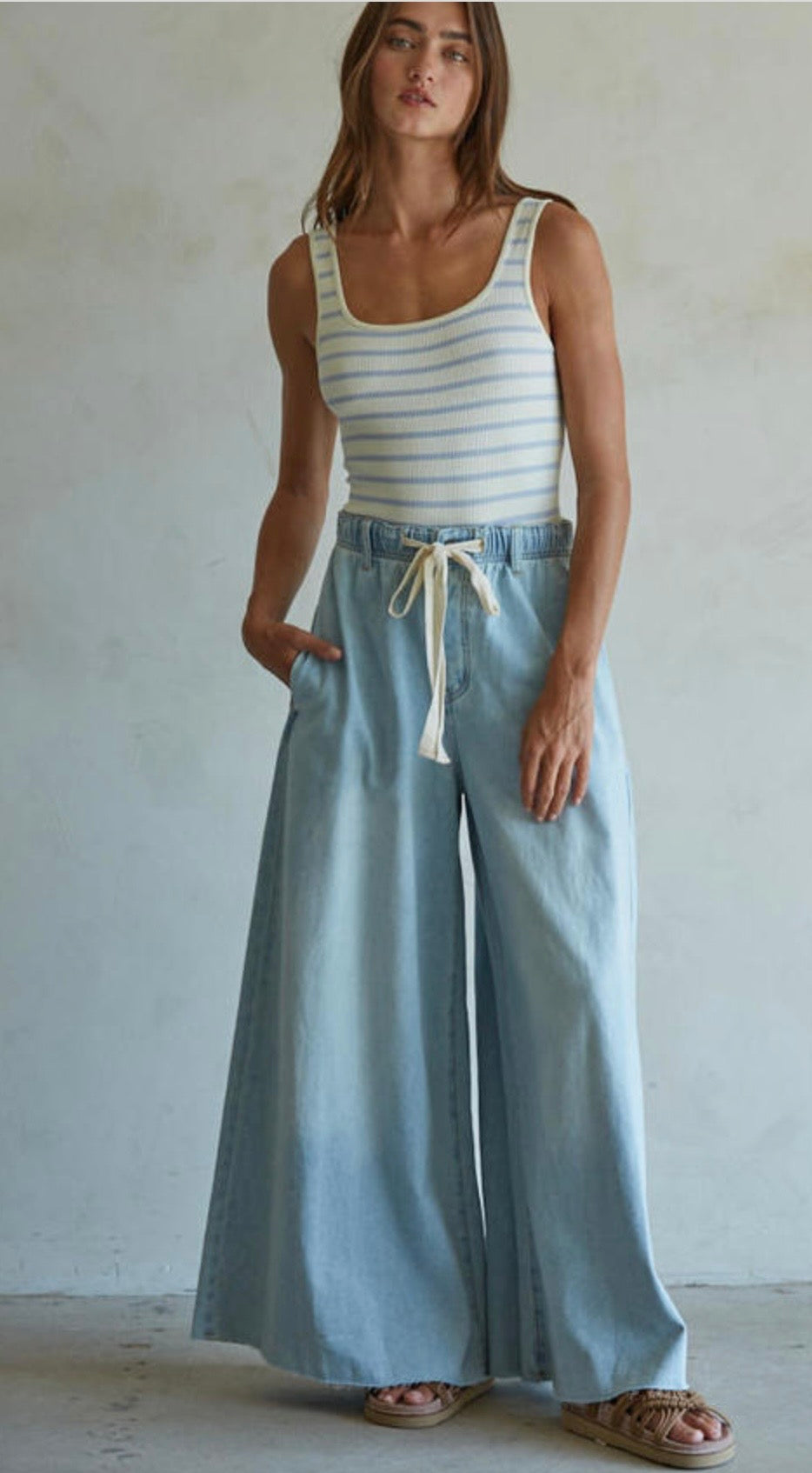 Bria Wide Leg Denim -Light Wash
