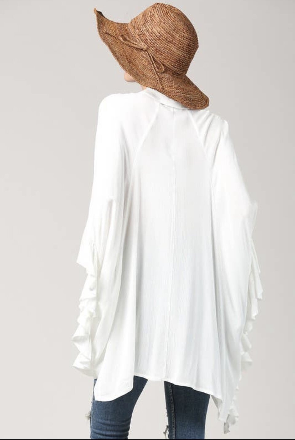 Roxanne Loose & Boxy Fit Ruffled Button Down Shirt