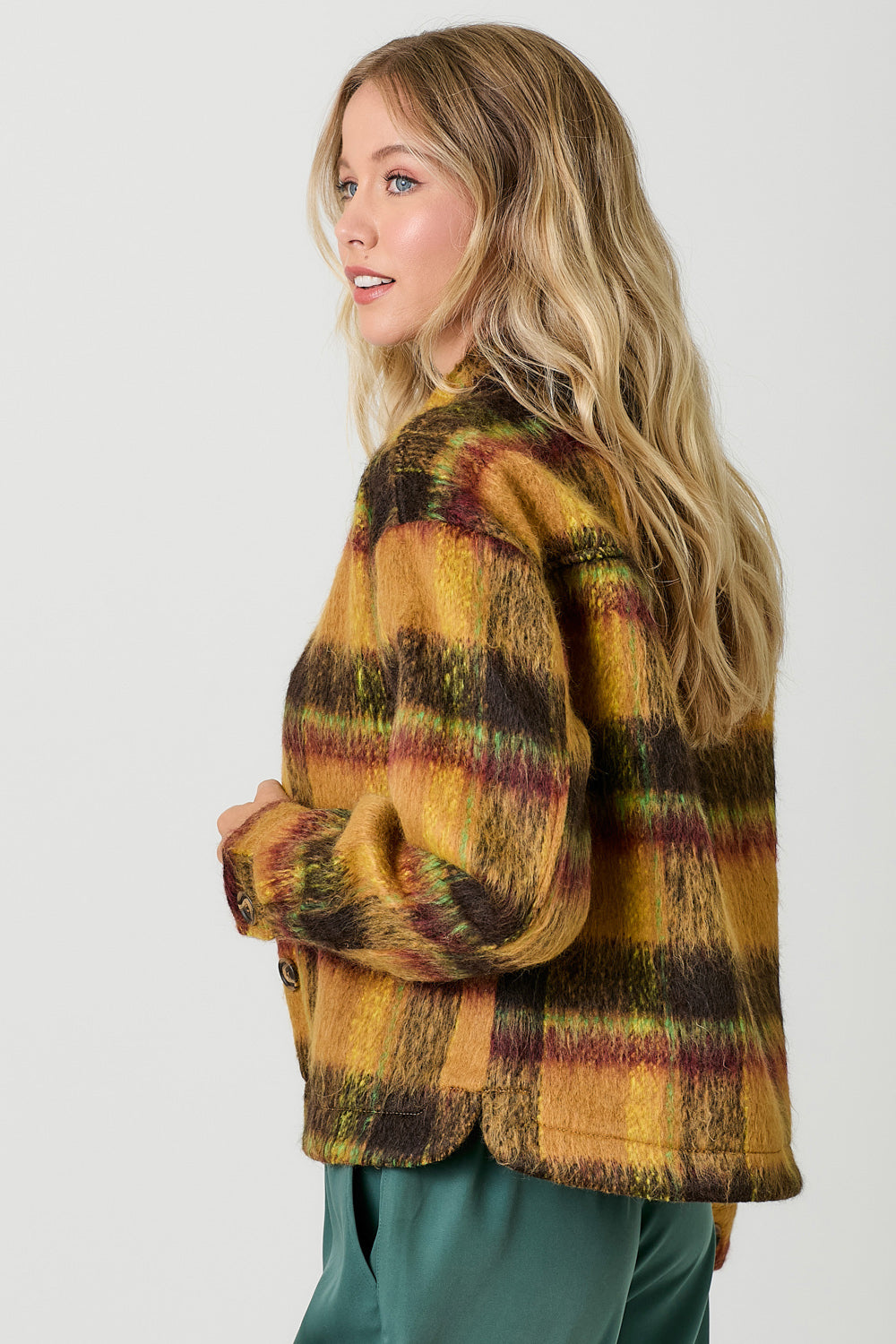 Marlo Earthy Plaid Coat