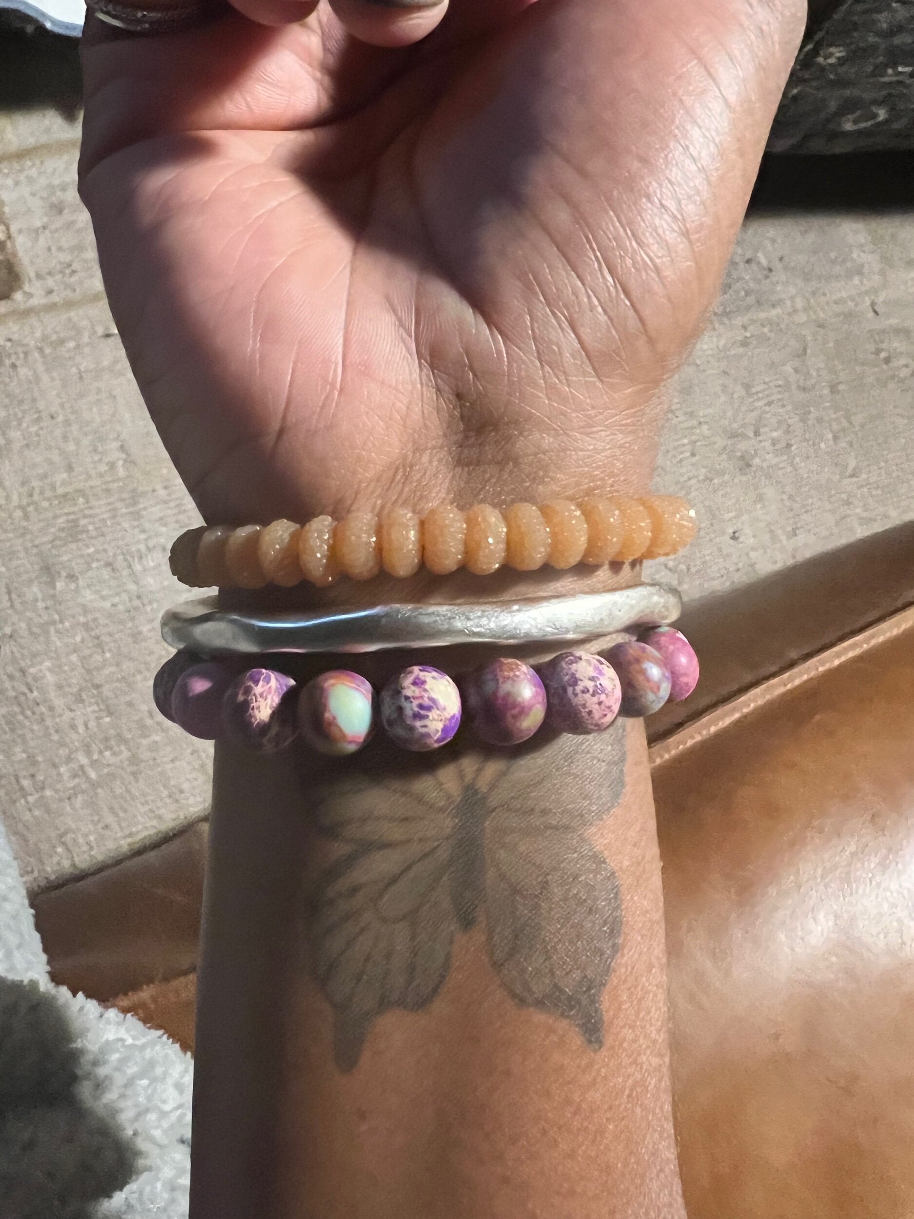 Diamond "Faith" Bracelet on Galaxy Sea Sediment Jasper (OAK)