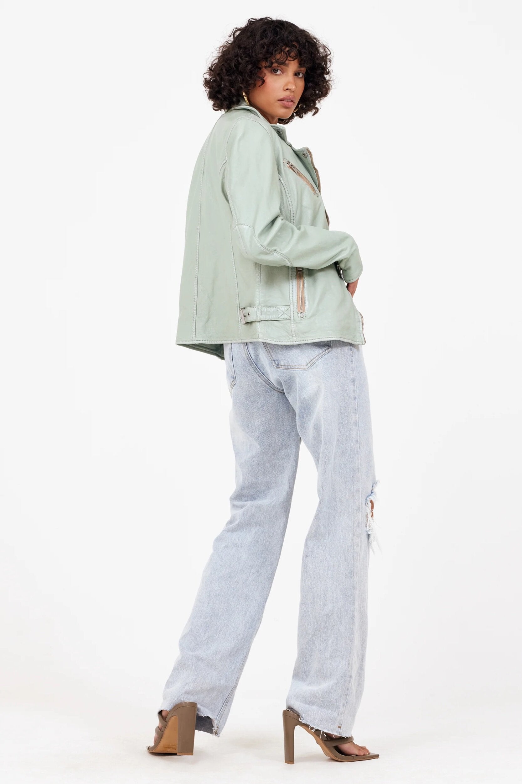 Sofia Lambskin Moto Jacket