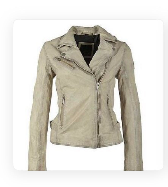 Maysie Leather Jacket (w/Peace symbol back detail)