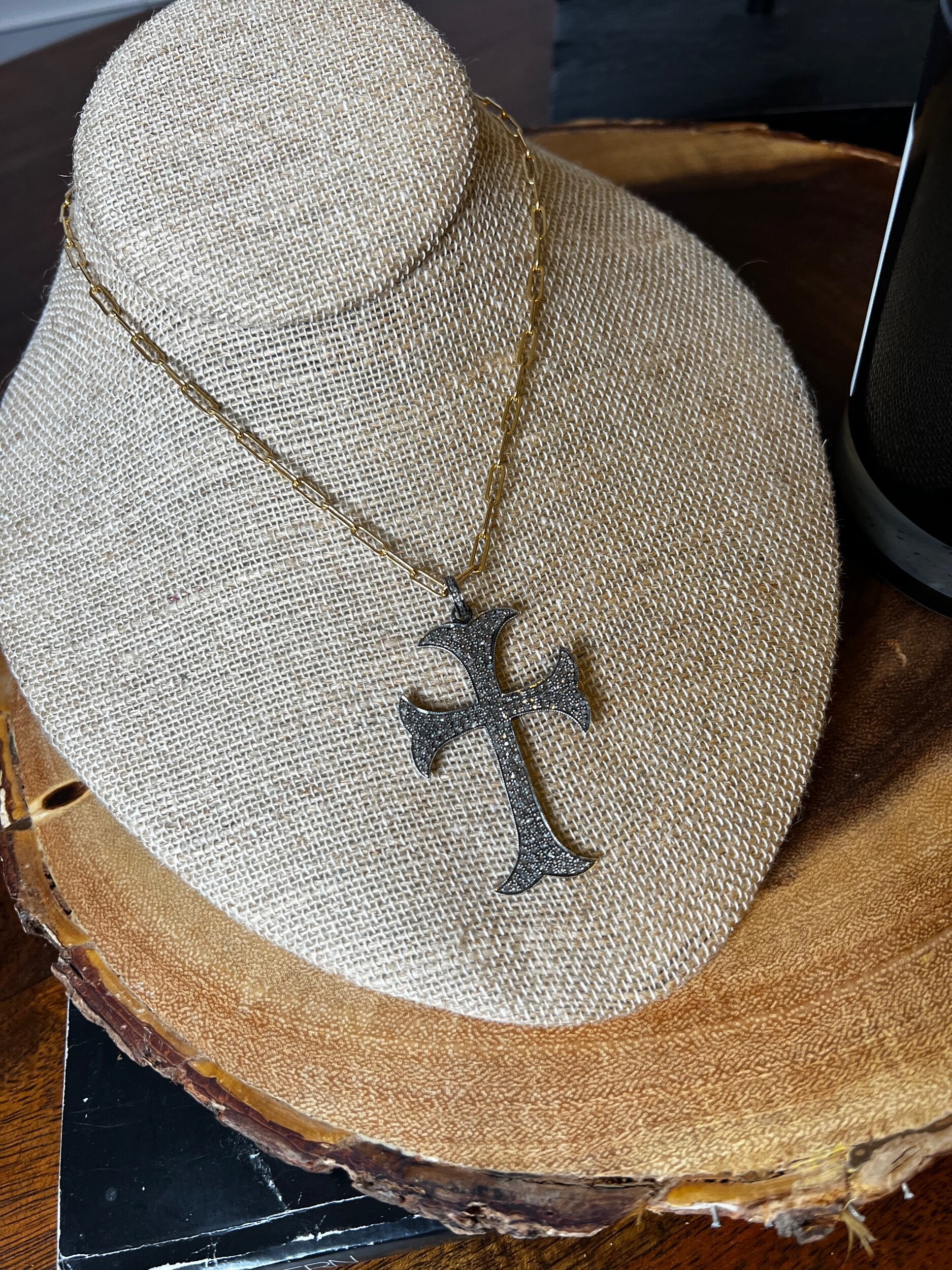 Old English Diamond Cross
