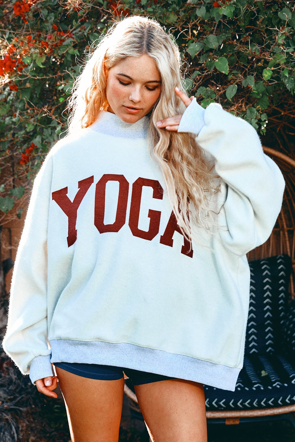 Rebel Pilates & Yoga Reversible Mockneck Sweater