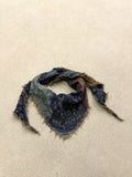 Remi Denim Patchwork Print Triangle Fringe Scarf