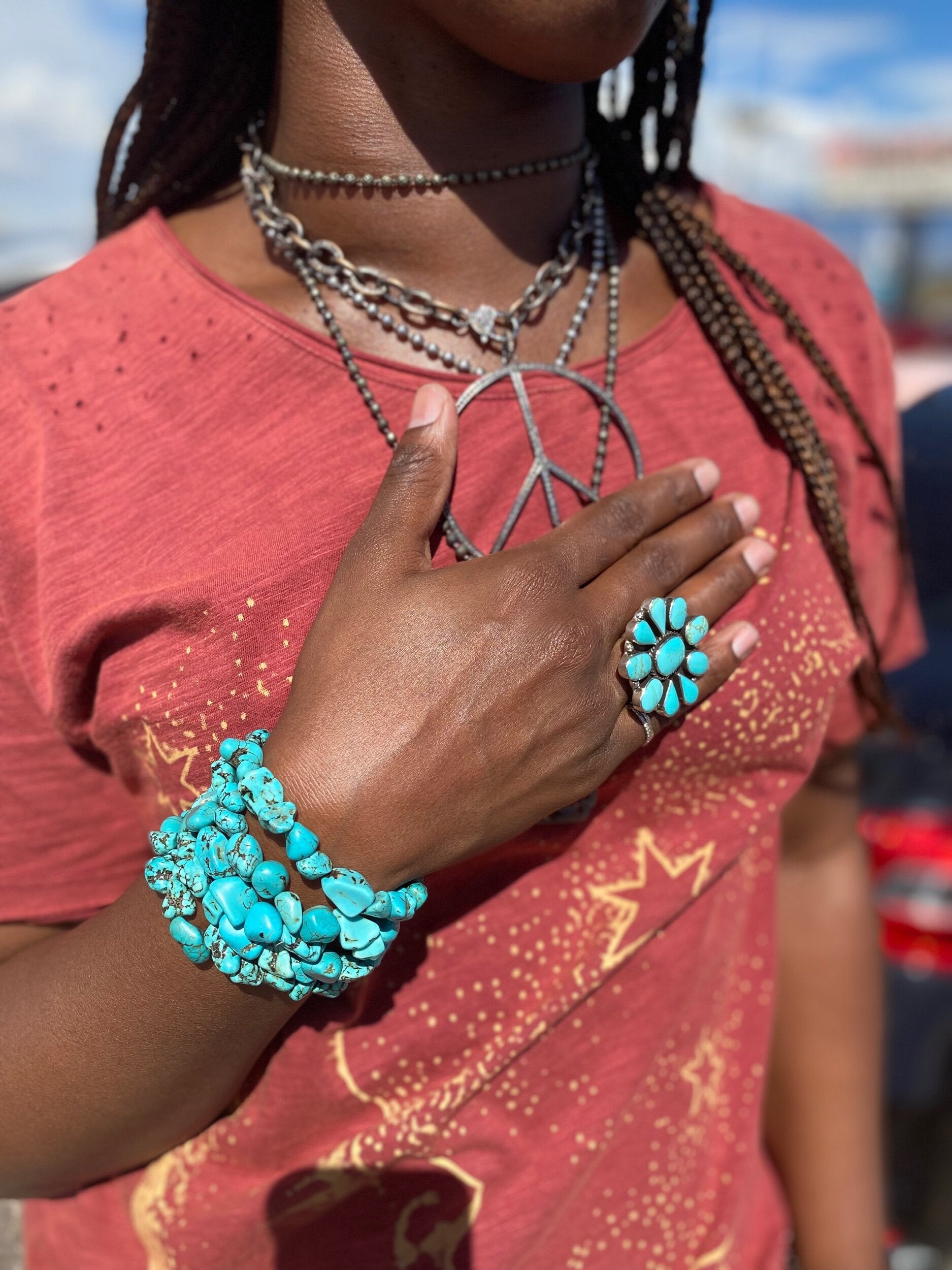 Turquoise Flower Ring