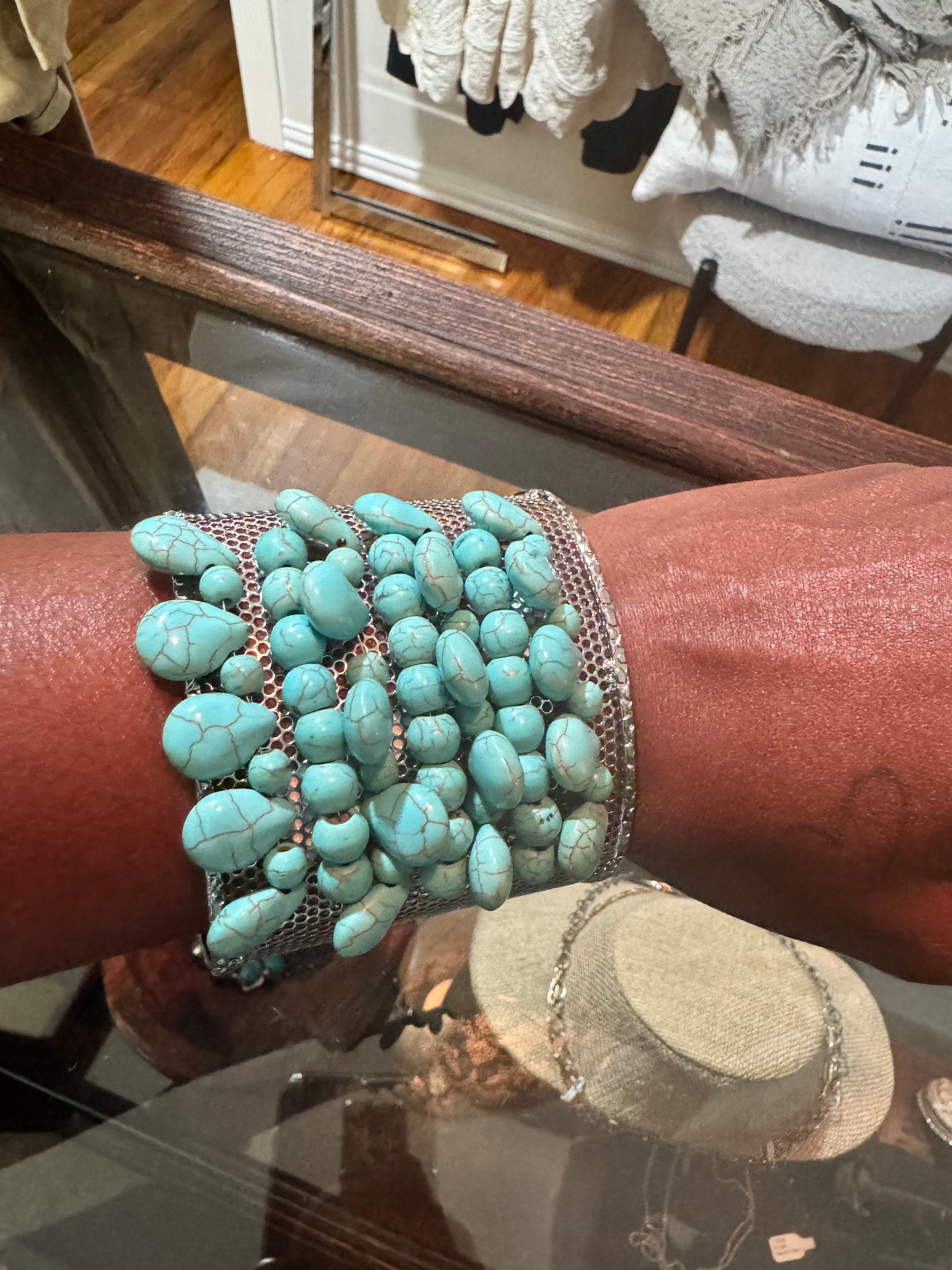 Turquoise Chain Link Cuff