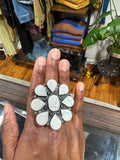 Howlite Jumbo Flower Ring
