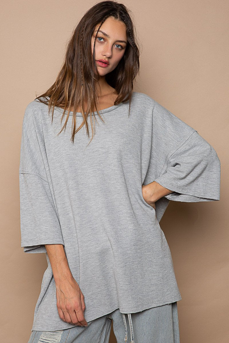 Charli Oversized Waffle  T-shirt
