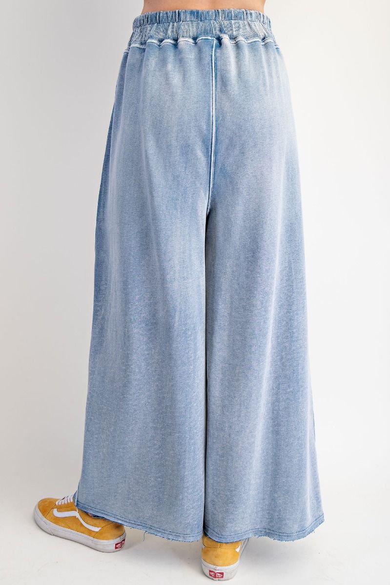 “Monday Blues” Wide Leg Terry Pants