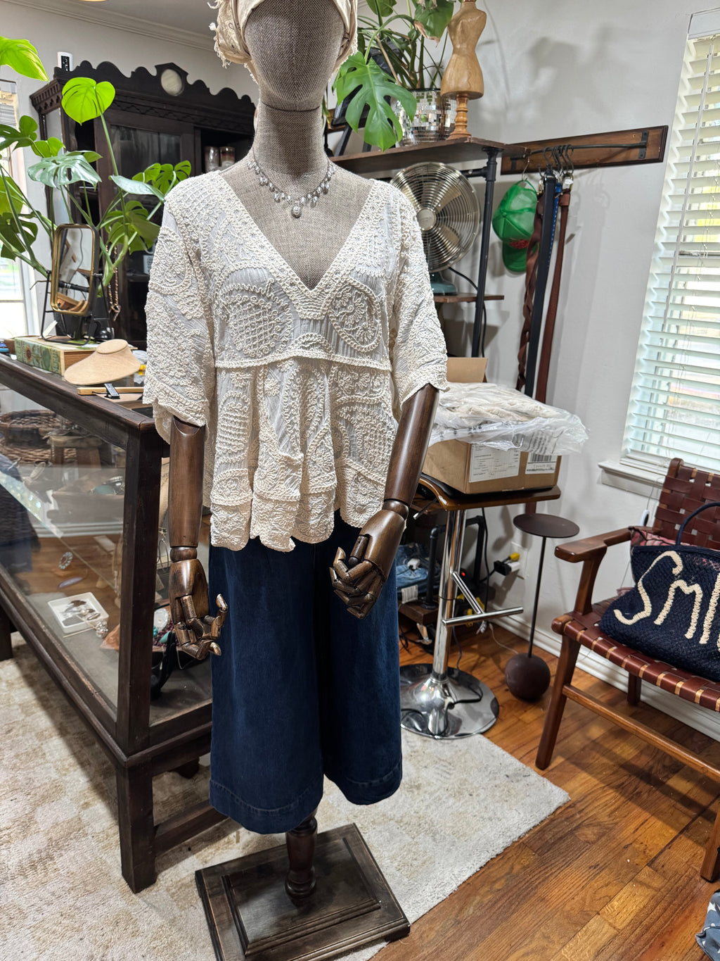 Mika V-neck Embroidered Top