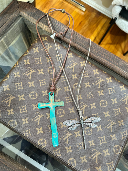 Cross on Leather Rope