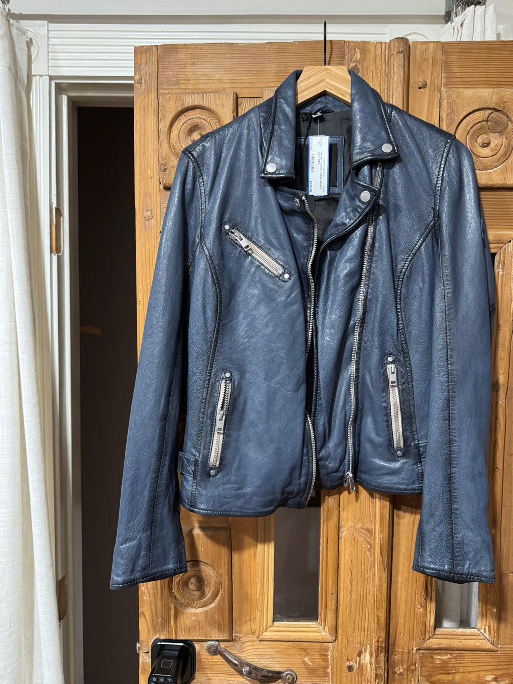 Maysie Leather Jacket (w/Peace symbol back detail)