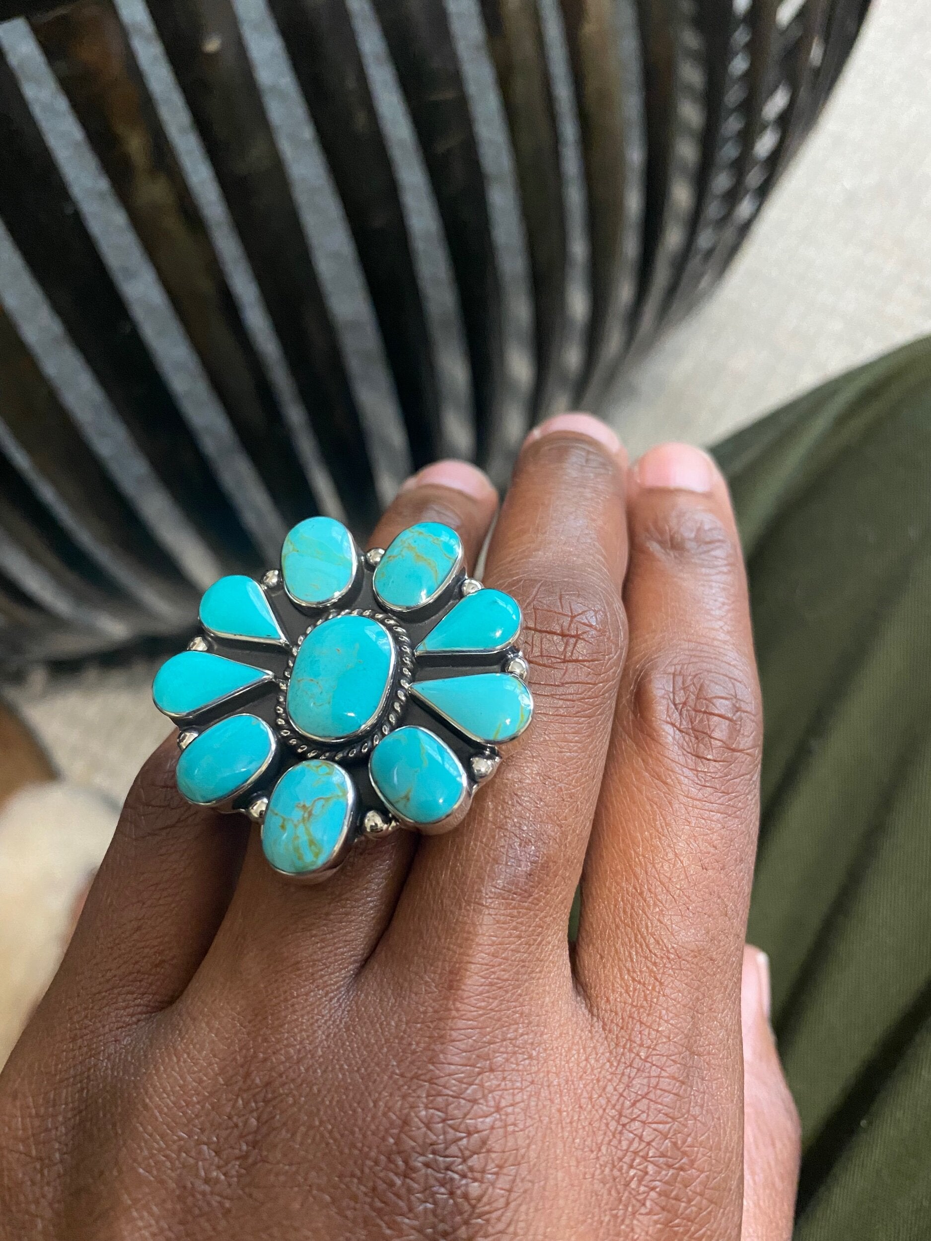 Turquoise Flower Ring