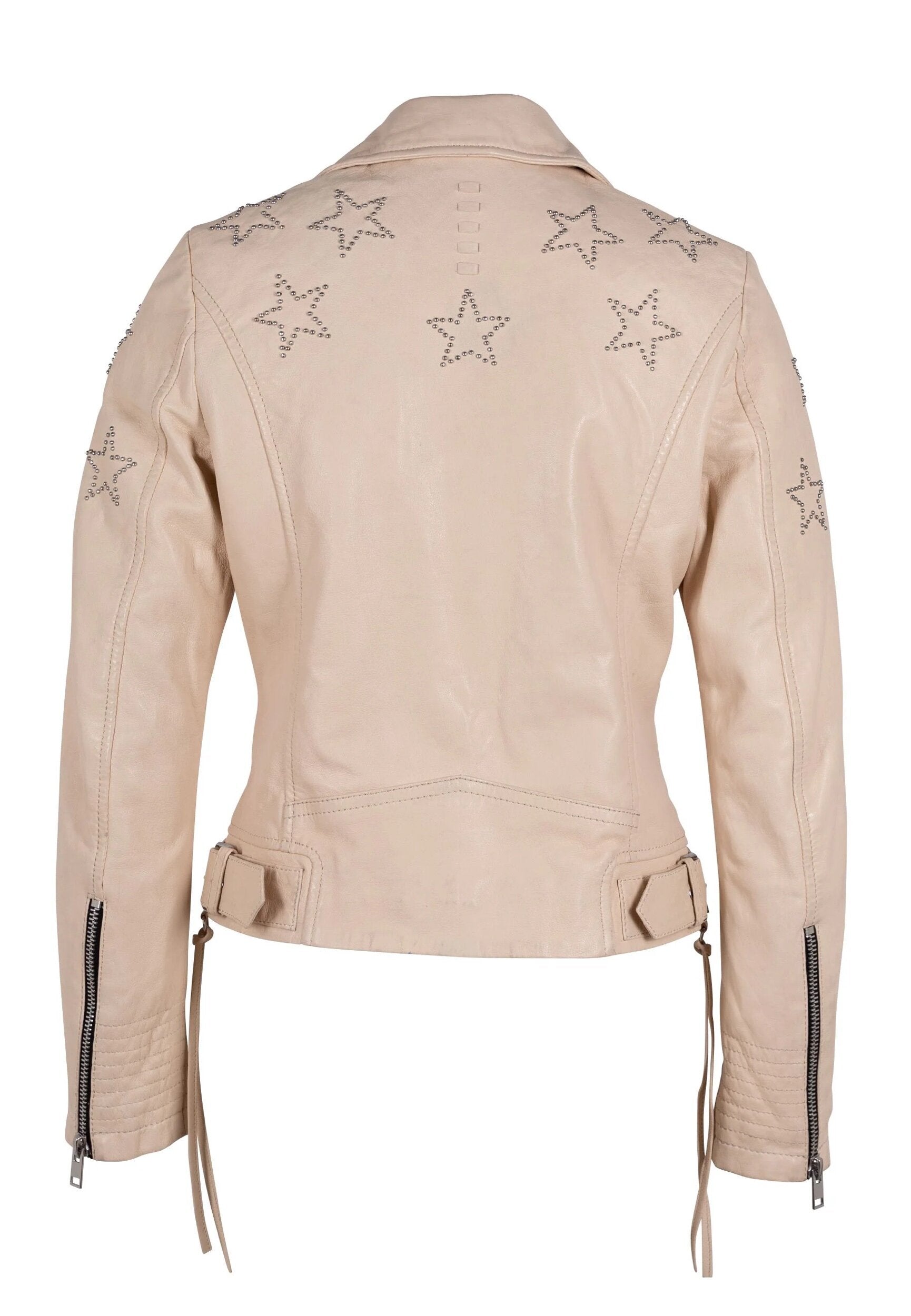 Waynna Slim Leather Jacket (star back detail)