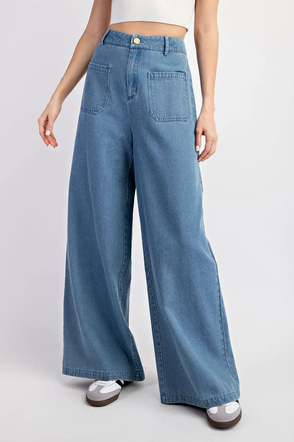Layla Wide-leg Mineral Washed Denim Pant