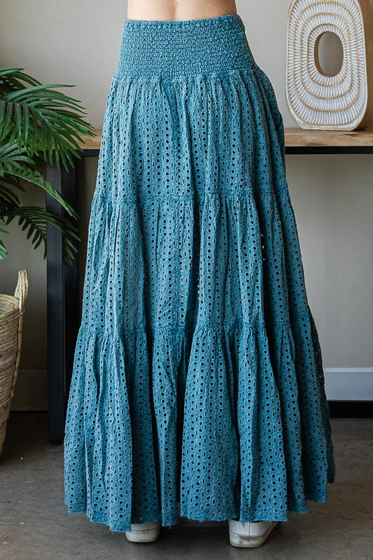 Lovely Fields Maxi eyelet Skirt