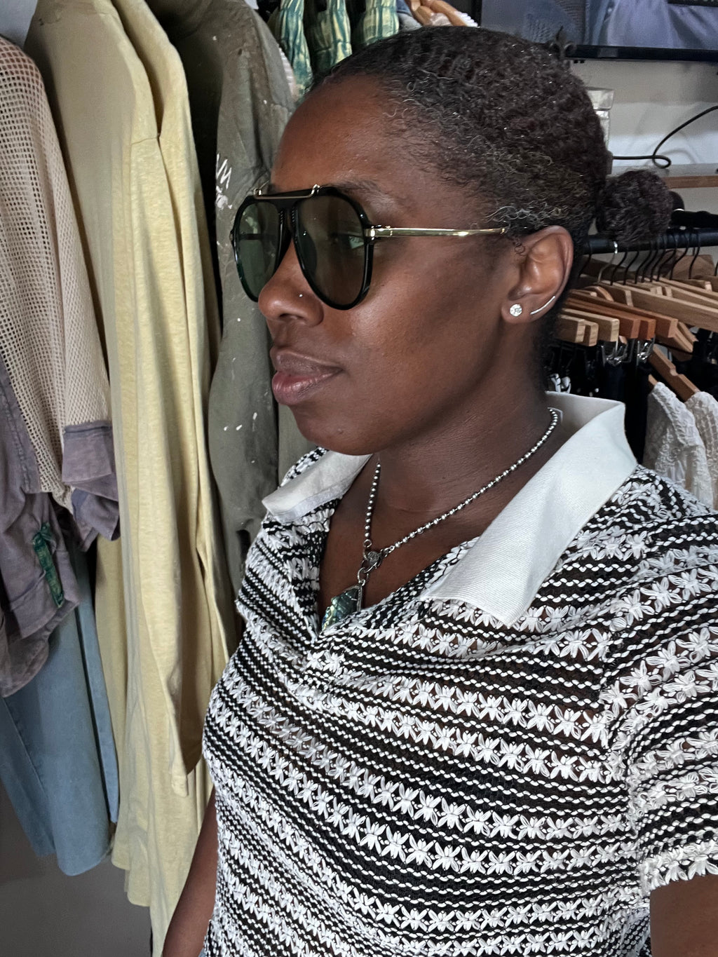 Tori Striped Knit Polo