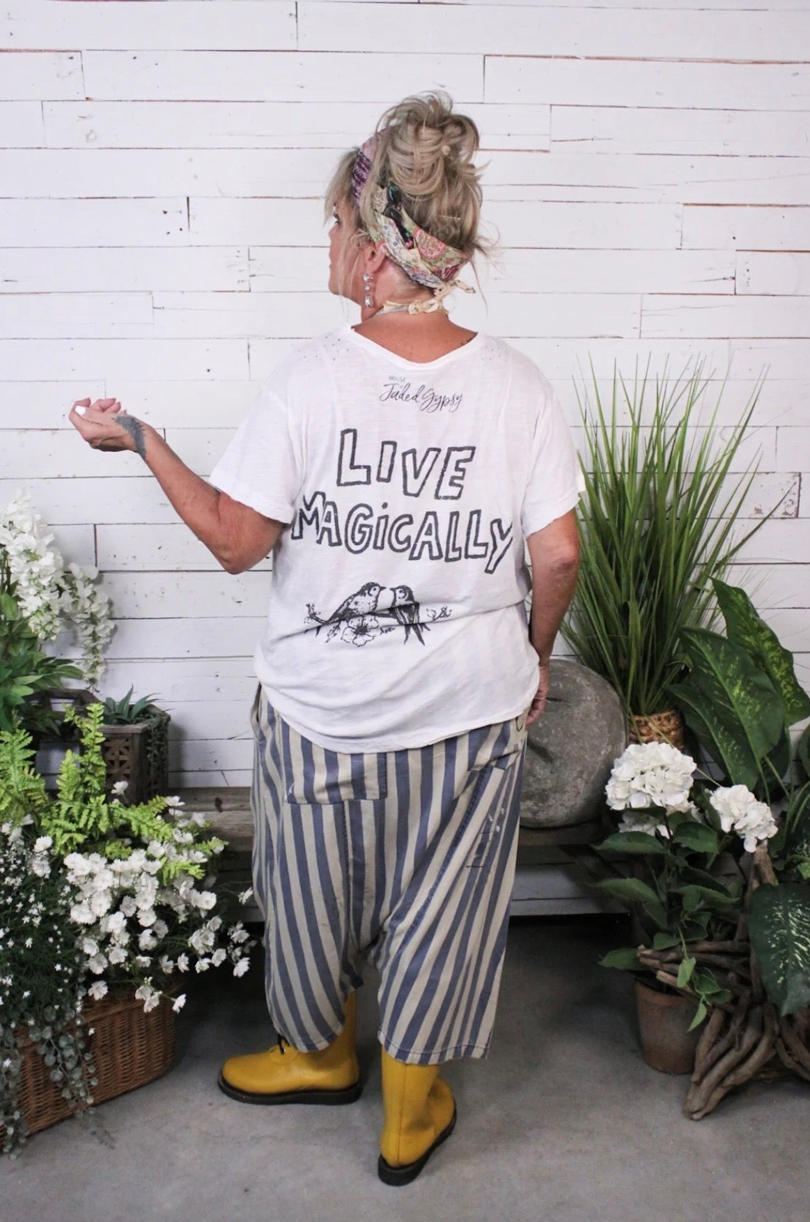 Bea Chambray Striped Harem Pant